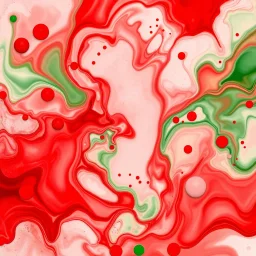 romantic picture, abstract, with red and green,liquid , hq