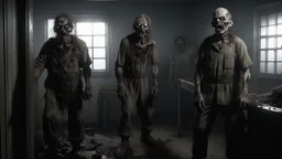 4 zombies in adark room