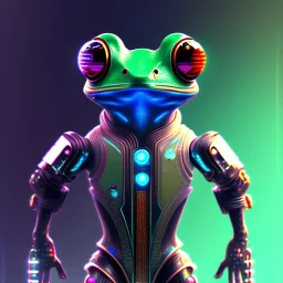 digital cyberpunk cosmic frog