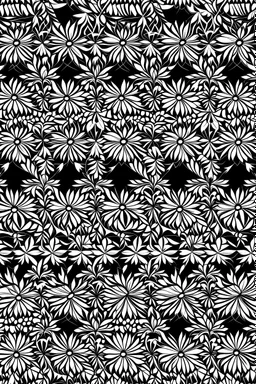 Infinite pattern, tilable, flat texture, leaves, daisy, macrame, lace, photorealistics effects, black and white