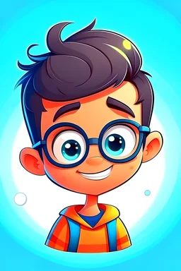 a funny and smart boy ai cartoon profile picture