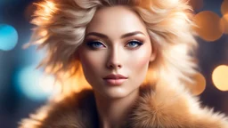 Strange, innovative, beautiful, unknown humanoid person, exquisite body, striking fur, happy, intelligent, thoughtful, friendly, extreme characteristics, beautiful volumetric lighting, attractive composition, photorealistic, bokeh blur, extremely detailed, chiascuro