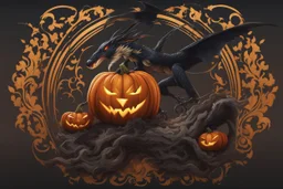 pumpkin Monarch venom in anime artstyle, halloween them, close picture, fantasy world, intricate details, highly detailed, high details, detailed portrait, masterpiece,ultra detailed, ultra quality