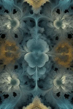[asymmetric fractal art: Mandelbulb 3d] Diptych with his synthography and my fractal [Shattered Image, Shot the texture and then rewound the film and double exposed from multiple patterns]