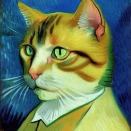 portrait of a Cat Vincent van Gogh style