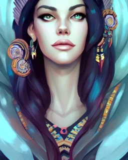 a portrait of a beautiful aztec queen liv tyler, art by lois van baarle and loish and ross tran and rossdraws and sam yang and samdoesarts and artgerm and saruei, digital art, highly detailed, intricate, sharp focus, Trending on Artstation HQ, deviantart, unreal engine 5, 4K UHD image