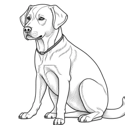 dog, animal, full view, realistic face, coloring page, only draw lines, coloring book, clean line art, –no sketch, color, –ar 3:4, white background, minimalistic black lines, minimal black color, low level black colors, coloring page, avoid thick black colors, thin black line art, avoid colors, perfect shape, perfect clear lines,