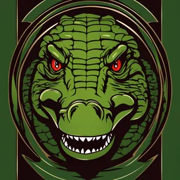 vector logo of green crocodile