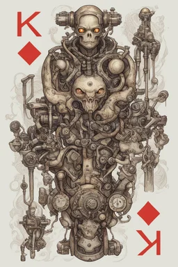 Colourful Bordered digital illustration of a shriveled homunculus hidden with a mechanical Mecha integrated with a throne. in the style of kaja foglio, Alchemy, Symbolism and Hermeticism. High quality, masterpiece. Dungeons And Dragons