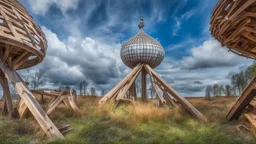 Andrey-Ilyin, strange attractive composite wooden structures, superb craftmanship, well-made, perfect construction, beautiful composition, award-winning photograph, astonishing realism