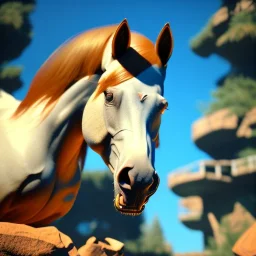 pony, 8k resolution, ultra hyperdetailed, Unreal Engine 5, very small details, realistic, normal colours, realistic lighting, complex 3d render, cinema 4d