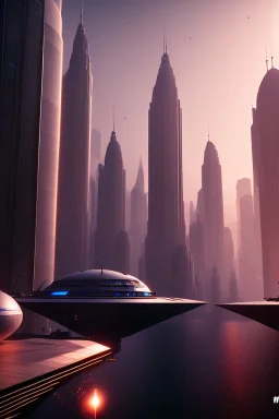  8k, finely detailed, photo realistic, coruscant