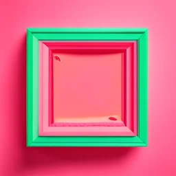 Square picture frame in the colors of watermelon with a light background for tubes