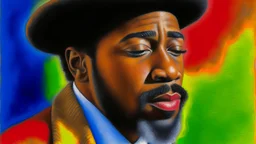 paint pastel thelonius Monk's Mood Portrait