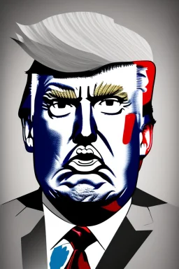 donald trump face in graphic style