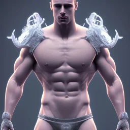 A man in briefs, volumetric lighting, intricate details, realistic style