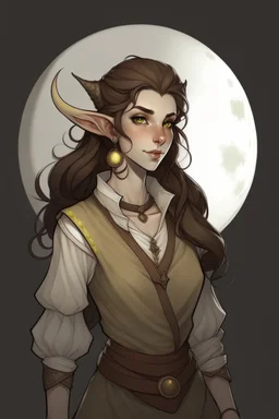 female moon elf with brown hair dnd