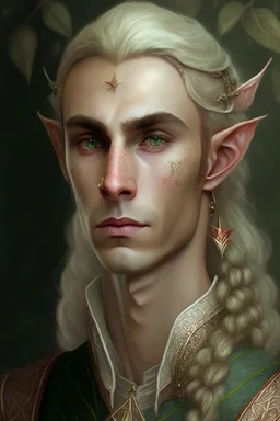 A portrait of a noble male Elf, a bit feminine