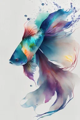 betta fish,colourful,watercolor ,pattern,4k