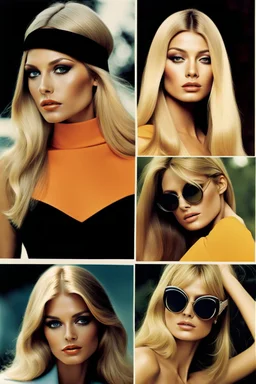 sixties fashion photography, natural young female, most beautiful female, longer light blonde hair, middle parting, beautiful like an undressed supermodel from the sixties, beautiful face, unbelievable sexy, space supermodel, helmut newton, polaroid colors, realistic, claudia schiffer, brigitte bardot, sharon tate, gigi hadid, chaterine deneuve