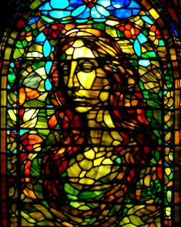 woman. stained glass