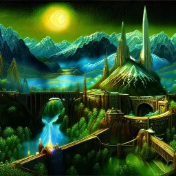 Epic Drawing of scenery of The LOTR estilo Van Gogh 4k