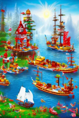 kids lake lego world