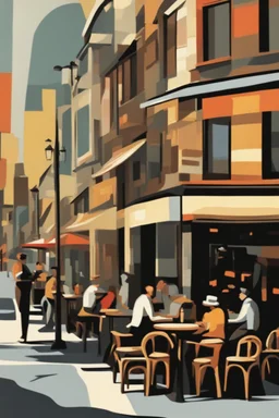 Abstract bistro street scene