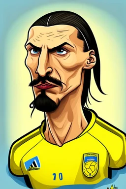 Zlatan Ibrahimovic Swedish soccer player ,cartoon 2d