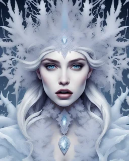 Reina de las nieves, hermosa, impactante, maximalista, arte lineal, 8k