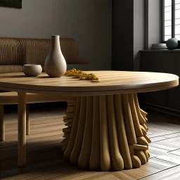 Table inspired by the rounded pasta concept