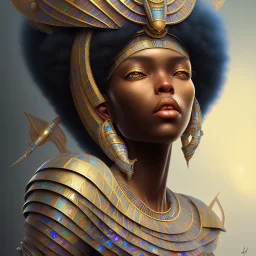 sango fantasy, fantasy magic, intricate, sharp focus, illustration, highly detailed, digital painting, concept art, matte, masterpiece head sexy African beauty black afro hair earth lady blue African huts Egyptian princess