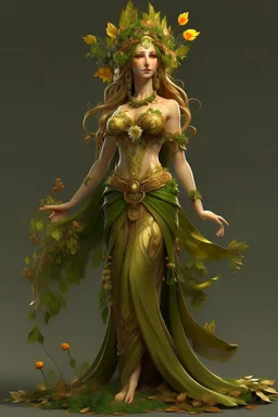 Nature goddess, full body, realistic