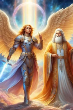 intergalactic,angels, beaux paysages fleuris,rainbows