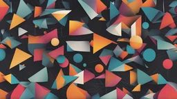 Abstract random geometric figures with all colours