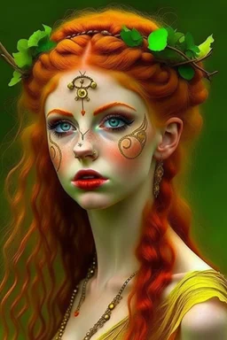 pretty girl, aged 19, ginger, faun, satyr, fantasy, attractive, medieval