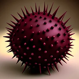 burgundy ball with major spikes