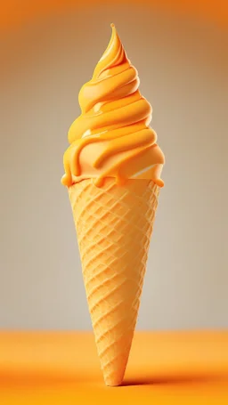 Orange Ice cream cone