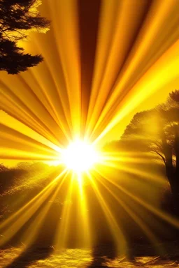 The sun and its golden rays,