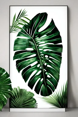 Tropical Wall Poster, Gifts Under 15, Tropical Leaf Print, Palm Tree Print, 16 x 20 Print, Wall Art, Palm Leaf Wall Decor, Printable Art
