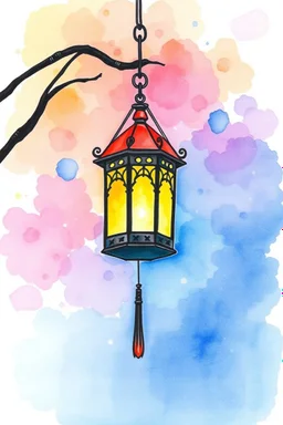 SKETCH WATERCOLOR PASTEL COLOURS - “The Lantern of the Lost Sky”