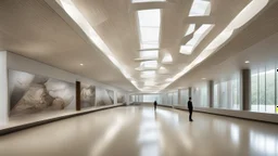 Museum ceiling, modern style, natural lighting