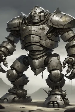 A fantasy golem made of iron
