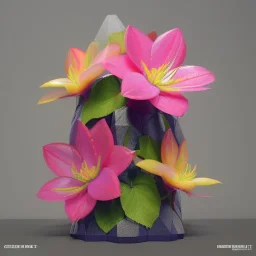 Exotic surreal living glass prism flowers by Chris Wood, sunbeams, intricate details, hyper realistic, 8K resolution, featured on behance