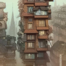 Square+modernwood architecture +detailed facades+human scalades+beautiful, liveable urban square lined with with richly detailed houses and shops, ,street trees,ornamental flowers +uphill road+biopunk+Book illustration by Gediminas Pranckevičius, Jean Baptiste Monge, Brian Kesinger, Anton fadeev, Kilian Eng, strong lines, high contrast vibrant colors, highly detailed, 16k resolution, trending on behance