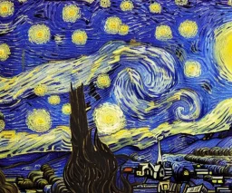 Starry night, impression. sun rise