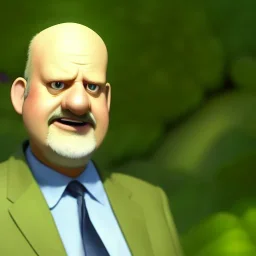 pixar style, volumetric summer garden environment and background, realistic painting of Jim Cramer, looking excited, detailed digital painting, extreme dense and fine fur, anime, ornate, colour-washed colors, elegant, small minutiae, tiny features, particulars, centered, smooth, sharp focus, renderman gofur render, 8k, uhd, detailed eyes, realistic shaded volumetric lighting, sunlight caustics, backlight, centered camera view