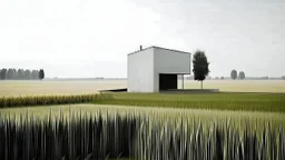 beautiful minimalist architecture vernacular in a field