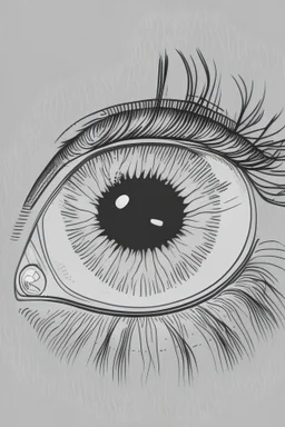 outline picture of the entire human eye and minimal lashes