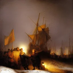 Rembrandt Snowstorm glowing lights